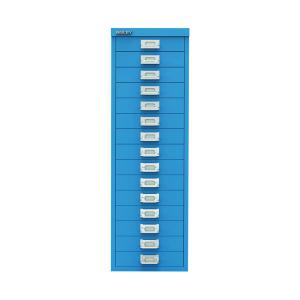 Bisley 15 Multidrawer Cabinet 279x380x860mm Azure Blue BY78741 BY78741