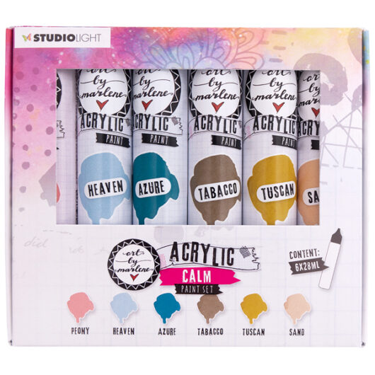 Studio Light Art By Marlene Acrylic Paint Calm Paintset 28ml #103 Pack of 6 | Essentials Collection