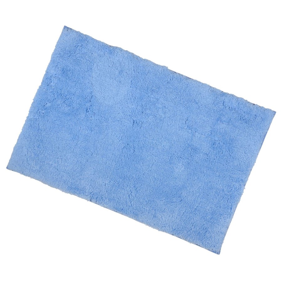 Soft Tufted Bathroom Bath Shower Mat Non-Slip Backing 12 Colours - Azure - 50x80cm