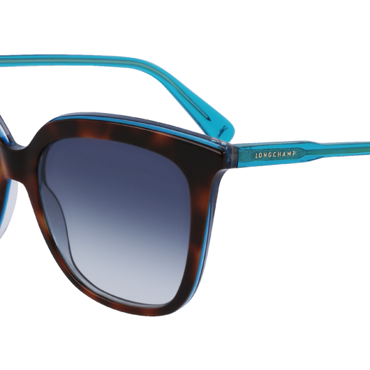 LONGCHAMP Woman Lo728s 220 Sunglasses Acetate Havana Blue Squat Normal Normal