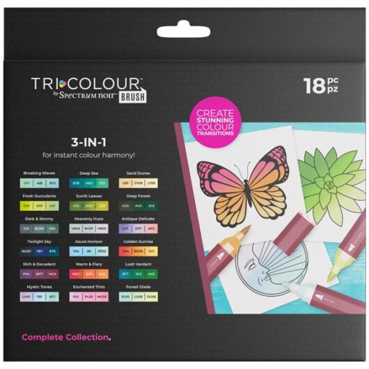 Spectrum Noir TriColour 3-in-1 Brush-Complete Collection | Set of 18