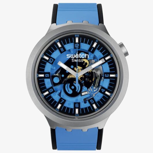 Swatch Mens Azure Blue Daze Watch SB07S106