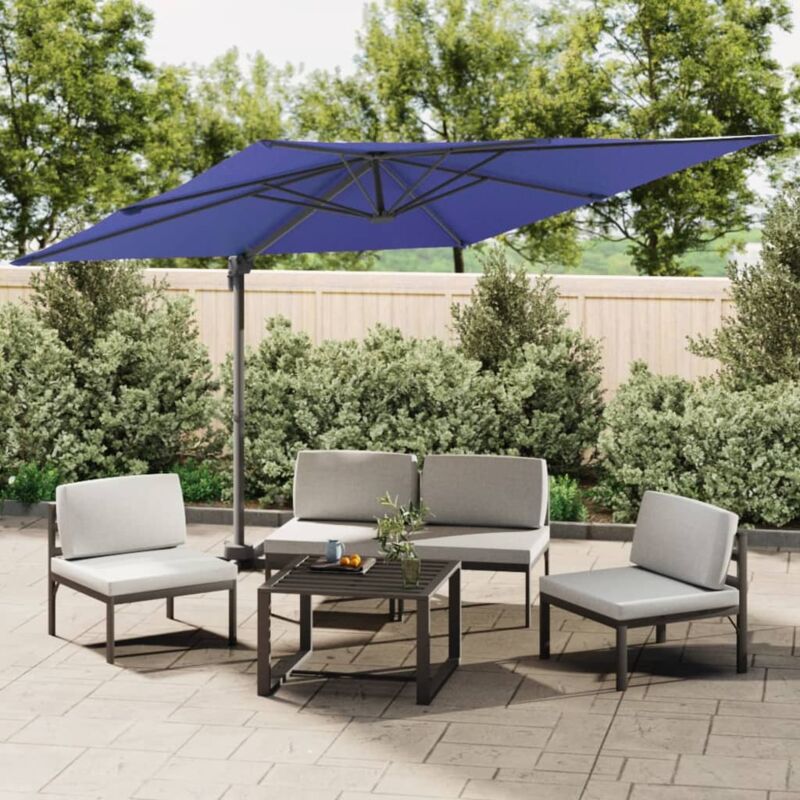 Led Cantilever Garden Parasol,Outdoor Parasol Azure Blue 400x300 cm VSVS652662